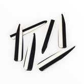 12×55 mm Black & White Stripes Long Teardrop, One-Hole Sew-On Acrylic Resin Gem (Sold in Pairs)